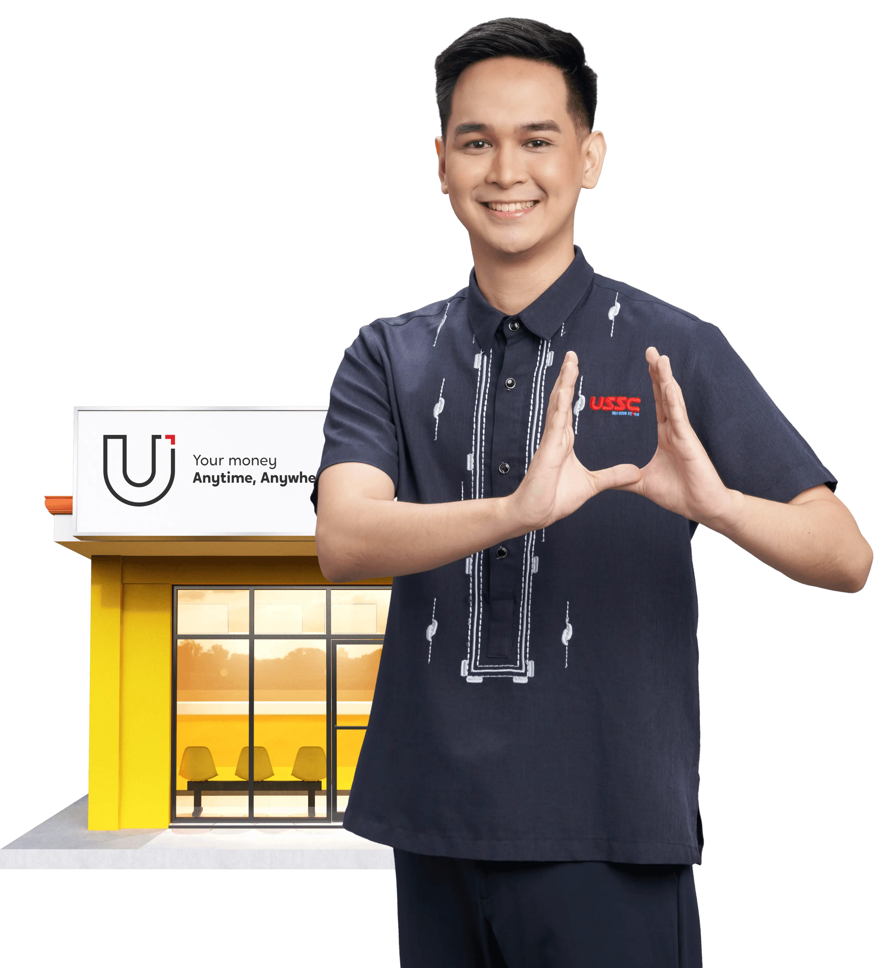U Store representative and storefront