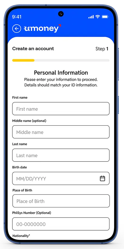 Mobile app interface