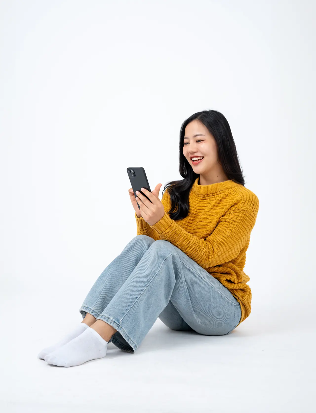 Man using smartphone