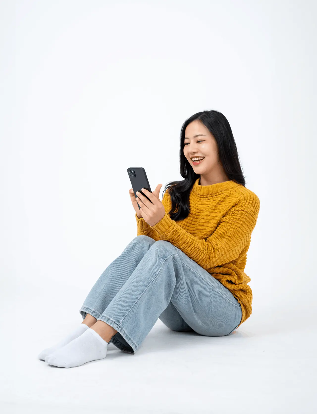 Man using smartphone