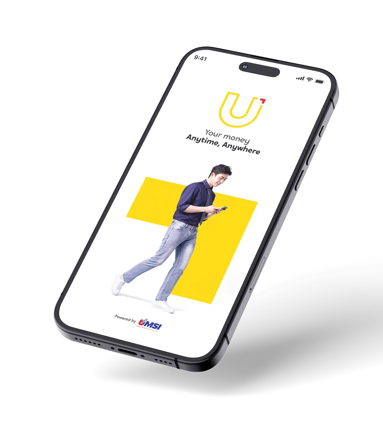 Image of a cellphone with the U Mobile App on the screen.