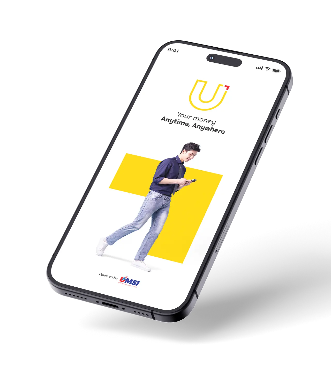 Image of a cellphone with the U Mobile App on the screen.