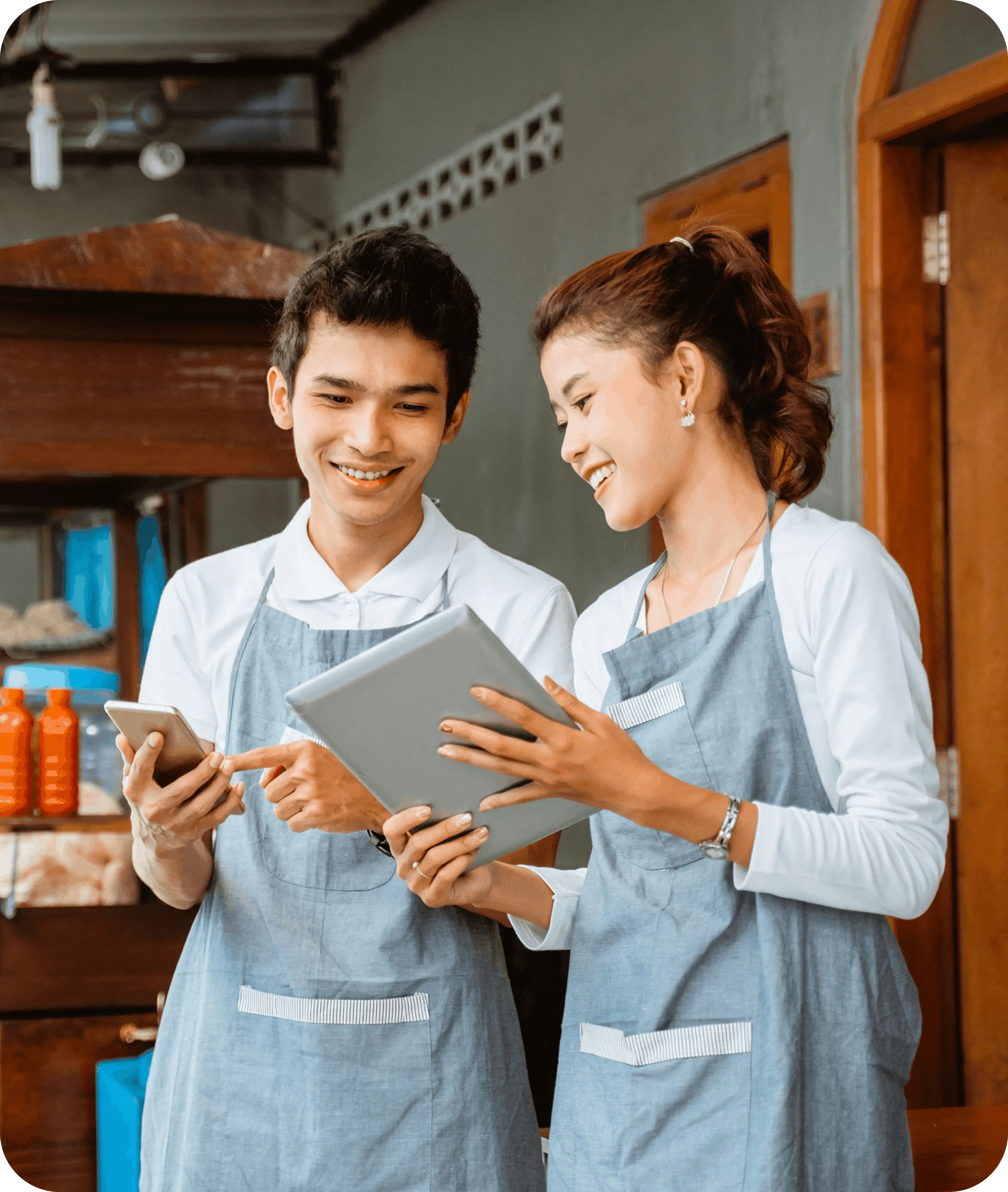 Two partners talking